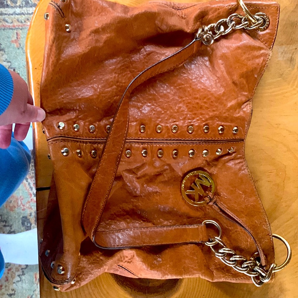 Michael Kors Uptown Astor Lg. Satchel with Gold Studs